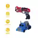 Robot Transformable y Pistola Azul y Rojo Serie Miniso