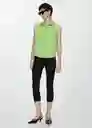 Camisa Lim Verde Talla M Mujer Mango