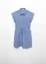 Vestido Popish Azul Talla S Mujer Mango