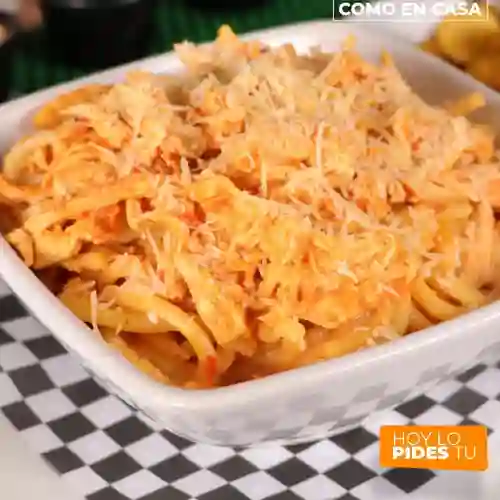 Pasta con pollo p + gaseosa
