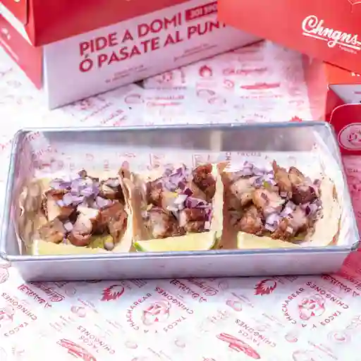 Tacos x3 de chicharron