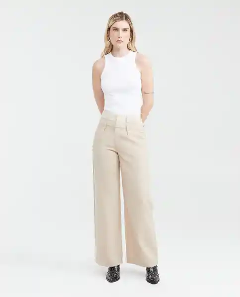 Pantalón Double Waistband Mujer Café Quemado Claro 10 Chevignon