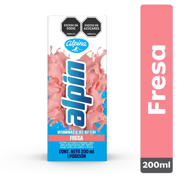 Alpin Leche Semidescremada Sabor Fresa