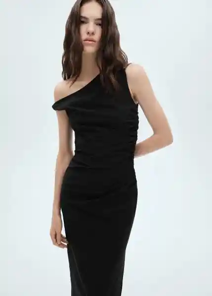 Vestido Roll Negro Talla L Mujer Mango