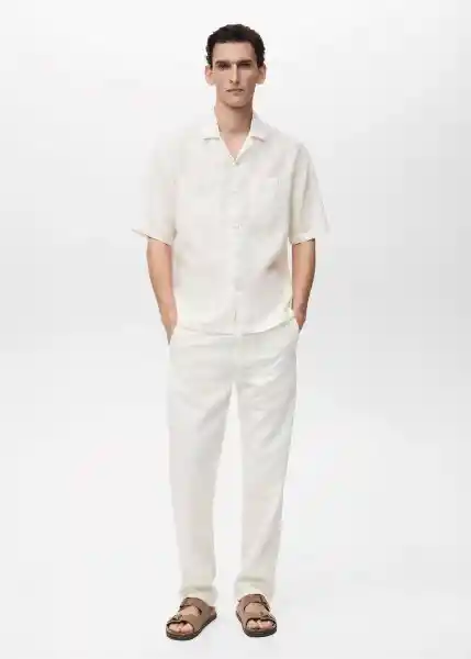 Camisa Safi Blanco Talla L Hombre Mango