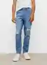 Jeans Taperedr Tejano Medio Talla 22 Teen Niños Mango