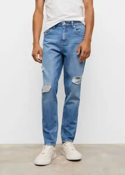 Jeans Taperedr Tejano Medio Talla 22 Teen Niños Mango