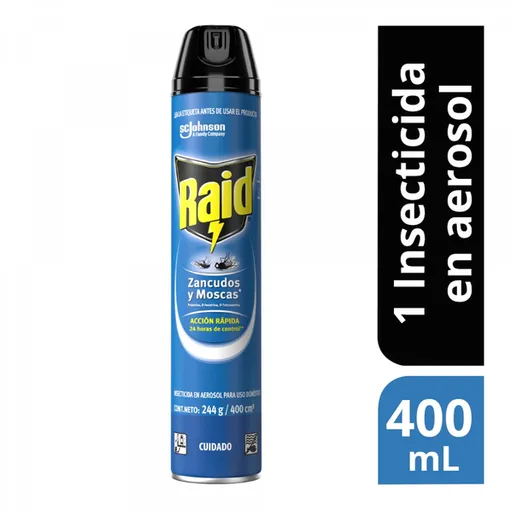 Raid insecticida aerosol mata insectos voladores, 400ml
