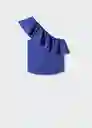Top Tori Azul Talla M Mujer Mango