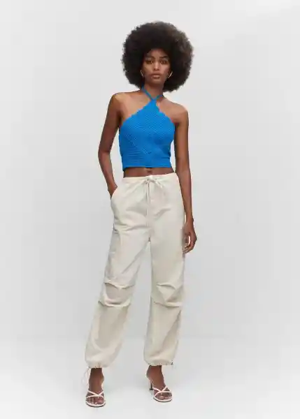 Top Surf Azul Talla M Mujer Mango