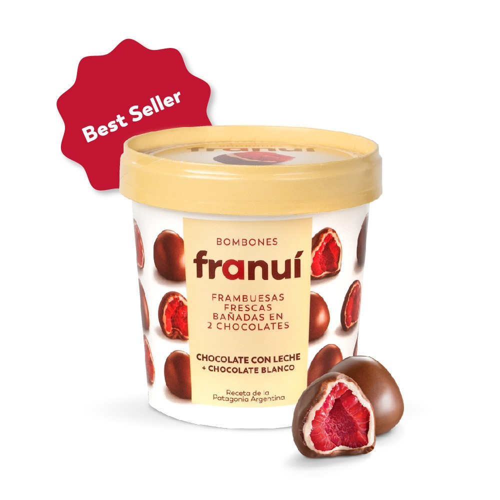 Franuí Frambuesas Bañadas en Chocolate con Leche y Blanco Precio Rappi