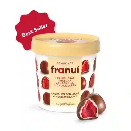 Franuí Frambuesas Bañadas en Chocolate con Leche y Blanco