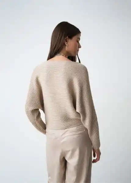 Suéter Tejido Mujer Beige Escarcha Claro Talla L 583G081 Naf Naf