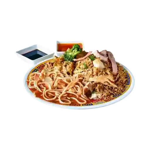 Arroz chino pequeño, chopsuey +espagueti