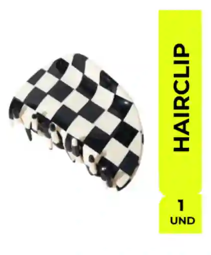Hairclip Gancho Checkers Negro Pinza Neon