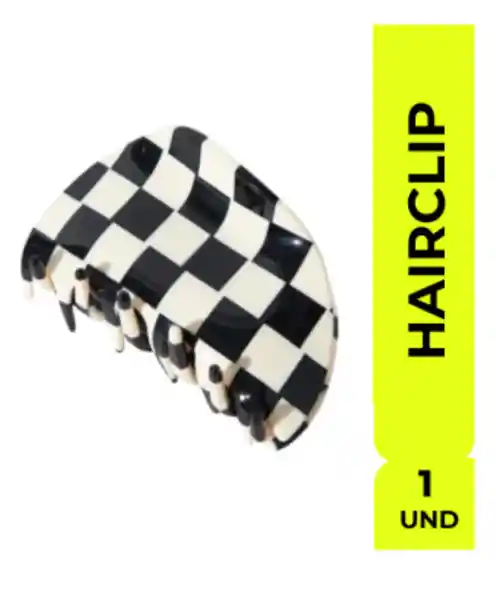 Hairclip Gancho Checkers Negro Pinza Neon