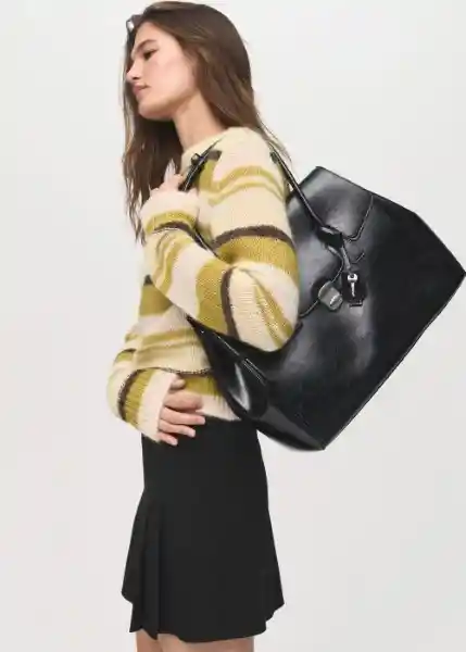 Falda Jana Negro Talla M Mujer Mango