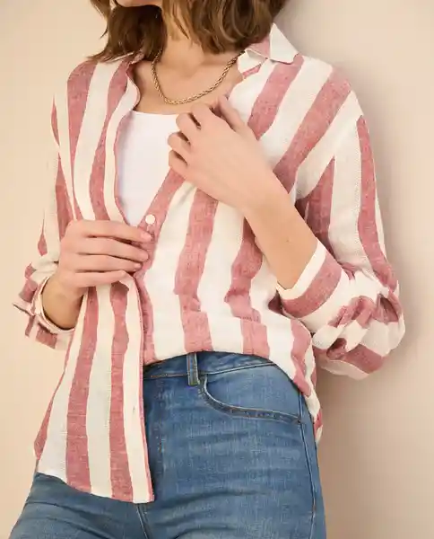 Camisa Rojo Cinabrio Oscuro Talla S 611G025 Esprit