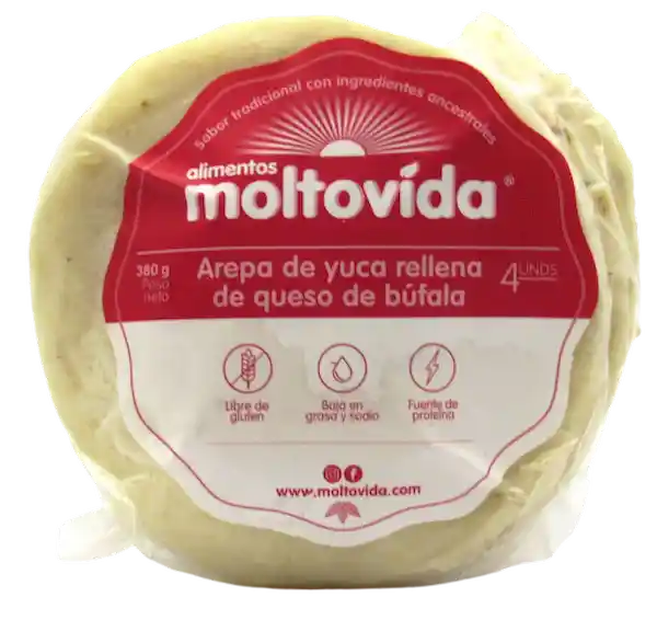 Moltovida Arepa de Yuca Con Relleno de Queso Bufala