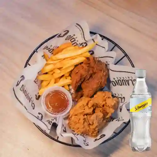 Combo 1/4 Pollo Claudio + Schweppes Soda 400ml