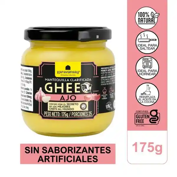 Karavansay Mantequilla Clarificada Ghee de Ajo sin Sal