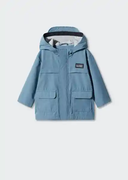 Abrigo Parka Robert Petróleo Talla 72 Niños Mango