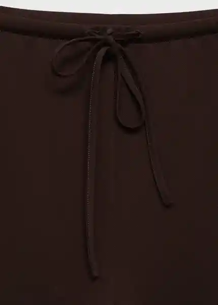 Pantalón Candela Chocolate Talla S Mujer Mango