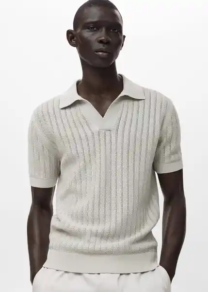 Camiseta Polo Onda Hielo Talla M Hombre Mango