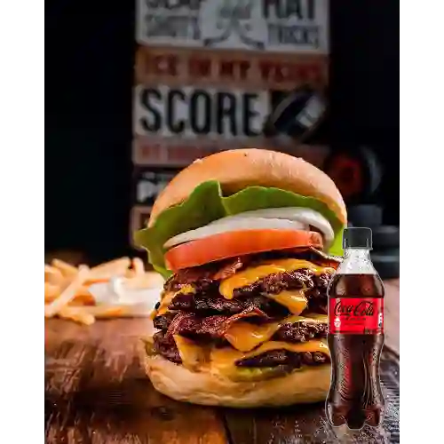 Double Double Smashed Burger +Cocacola S/az 400ml
