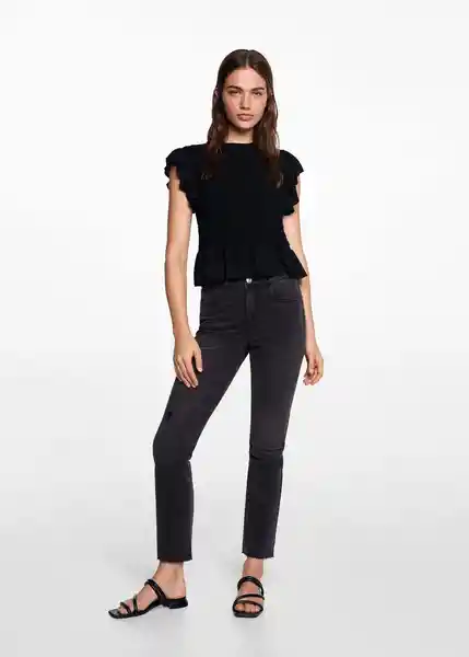 Jean Slimtn Tejano Negro Talla 20 Niñas Mango