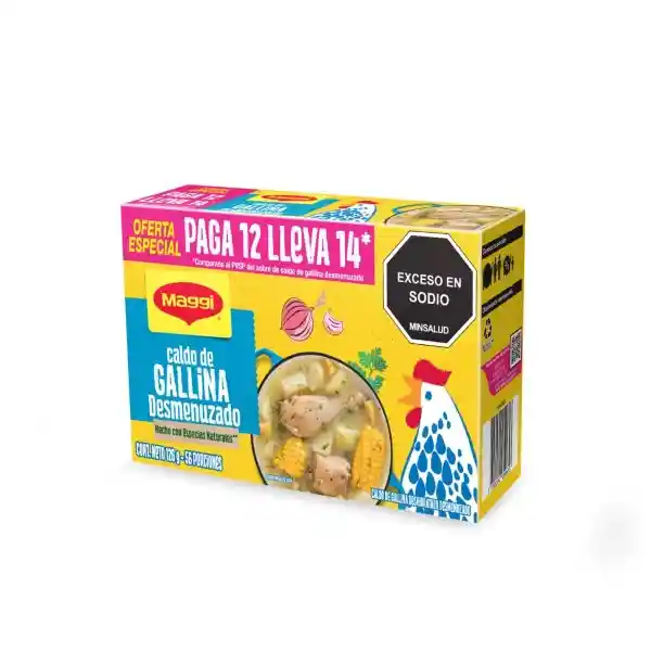 Caldo de Gallina MAGGI con especias Desmenuzado paga 12 lleva 14 x 126g