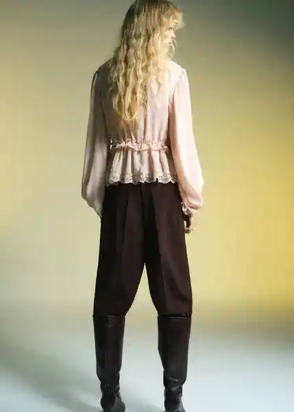 Pantalón Gabi Chocolate Talla 38 Mujer Mango