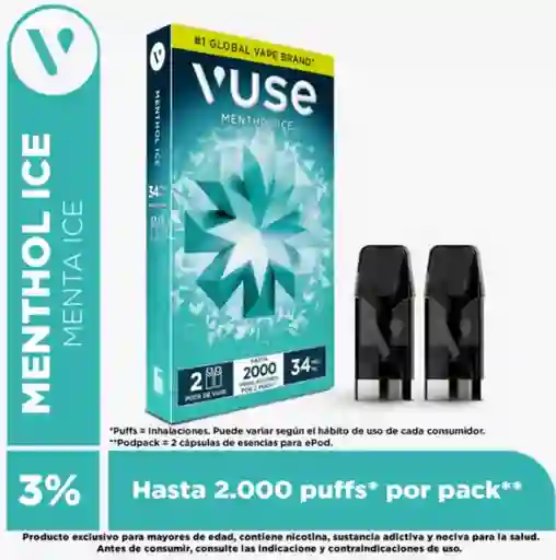 Vuse Go Vaporizador Pods Menthol Ice (34 mg)