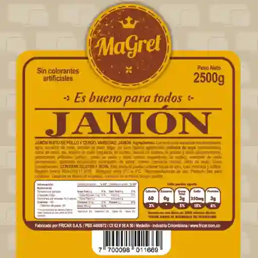 Jamón  Jamón  Sanduche Magret Industrial