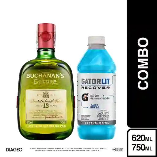 Combo Buchanans Deluxe + Hidratante Gatorlit Mora 620 mL Pet