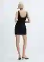 Vestido Bengala Negro Talla XL Mujer Mango