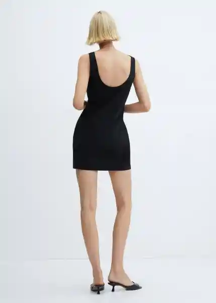 Vestido Bengala Negro Talla XL Mujer Mango