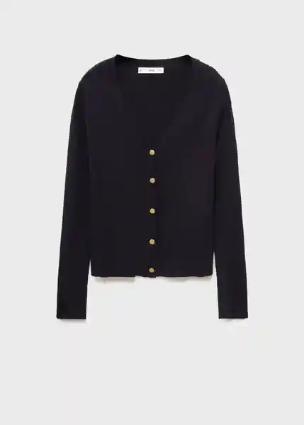 Cárdigan Botona Negro Talla M Mujer Mango