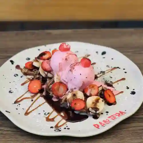 Waffle de Helado y Hershey´s