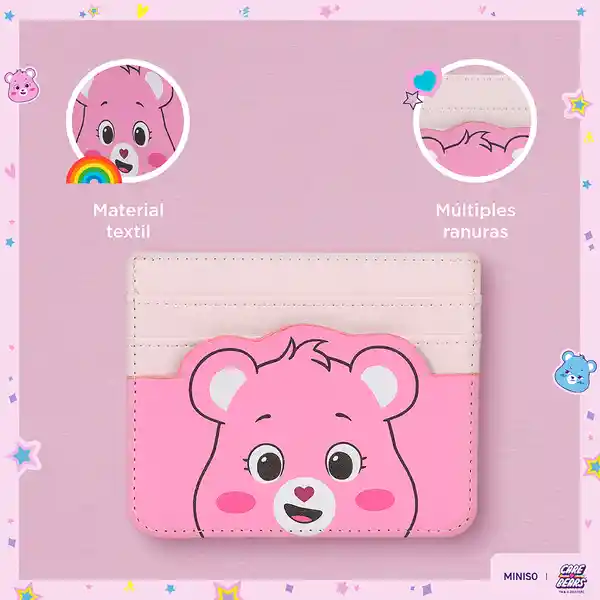 Tarjetero Colección Care Bears Rosa Miniso