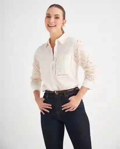 Camisa Crudo Prístino Claro Talla XS 619F013 Esprit