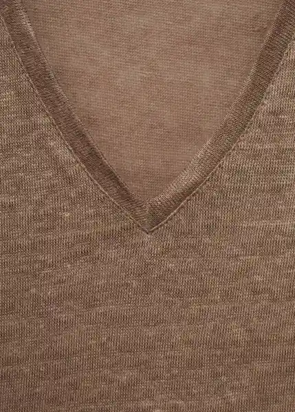 Camiseta Linito Taupe Talla M Mujer Mango