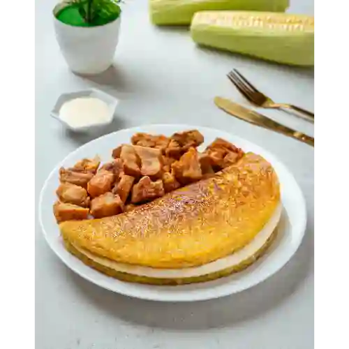 Cachapa Grande con Chicharrón