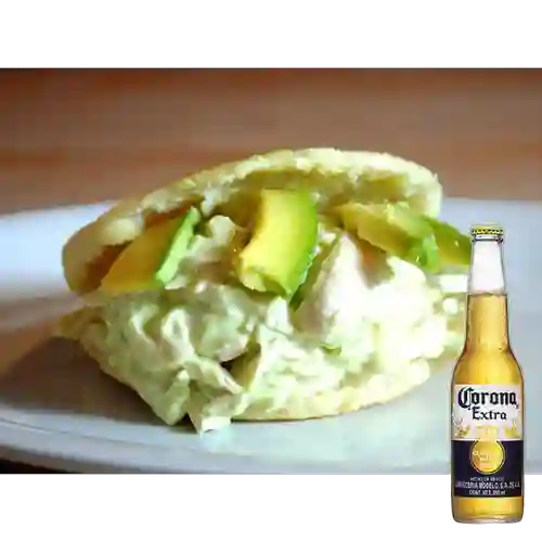 Combo Arepa de Reyna Pepiada + Corona Bot. 355ml