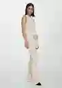 Pantalón Nicole Piedra Talla M Mujer Mango
