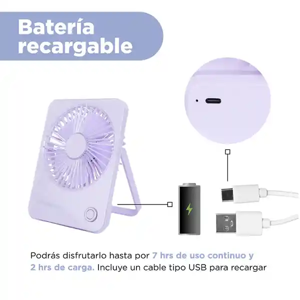 Ventilador Plegable Morado Miniso