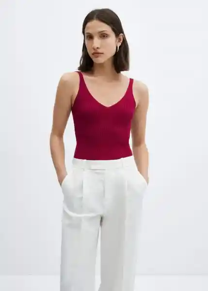 Top Gymnasti Rojo Talla Xs Mujer Mango