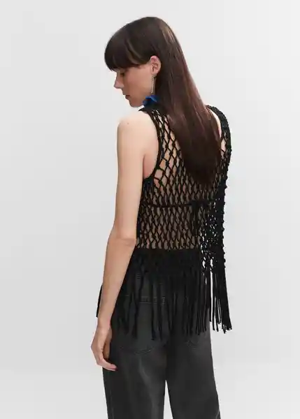 Top Sarea Negro Talla L Mujer Mango