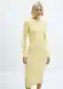 Vestido Grogui Amarillo Talla S Mujer Mango