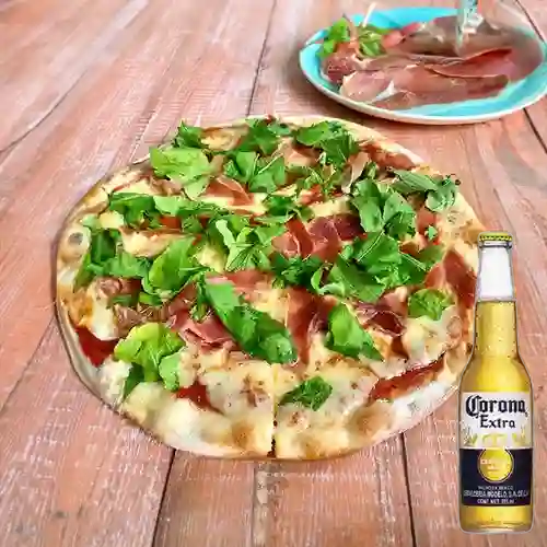 Combo La de Prosciutto&Rúgula + Corona Bot. 355ml